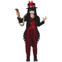 Voodoo-Jungenkostüm düstere Halloween-Verkleidung schwarz-rot - Thema: Horror + Zauberei - Rot - Größe 110/116 (5-6 Jahre)