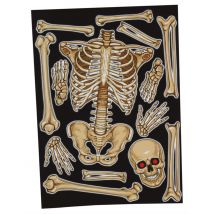 Fenster-Sticker Skelett-Motiv für Halloween Party-Deko beigefarben 30 x 40 cm - Thema: Horror + Zauberei - Multicolore - Größe Einheitsgröße