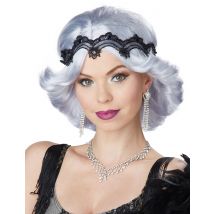 20er-Jahre Perücke für Damen mit Spitzen-Haarband grau-schwarz - Thema: 20er / 30er Jahre - Grau, Silber - Größe Einheitsgröße