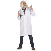 Doktor-Kittel Arzt-Kostüm für Herren Halloween weiss - Thema: Corona-Virus - Grau, Weiss - Größe S