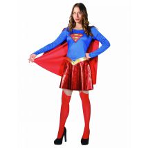 Supergirl-Damenkostüm für Fasching Superheldin rot-blau-gelb - Thema: Filmstars + Promis - Blau - Größe M