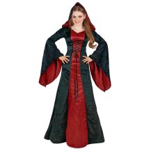 Elegantes Gothic-Damenkostüm für Halloween Vampirin schwarz-rot - Thema: Horror + Zauberei - Schwarz - Größe M