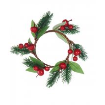 Weihnachtskranz Tanne und rote Beeren 18 cm für Tischdekoration - Grün - Größe Einheitsgröße