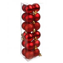 18 Mini-Weihnachtskugeln rot 3 cm - Größe Einheitsgröße