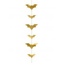 Fledermaus-Girlande Halloween-Raumdeko goldfarben 150 x 11 cm - Thema: Gesamte Auswahl Halloween - Gold - Größe Einheitsgröße