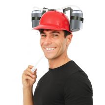 Anti-Durst Helm für Erwachsene rot-schwarz - Thema: Humor - Rot - Größe Einheitsgröße