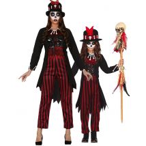 Voodoo Hexenkostüm für Mutter und Tochter Halloween-Verkleidung schwarz-rot - Thema: Horror + Zauberei - Multicolore - Größe Einheitsgröße