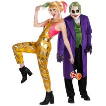 Joker und Harley Quinn-Paarkostüm für Erwachsene Filmhelden bunt - Thema: Horror + Zauberei - Multicolore - Größe Einheitsgröße