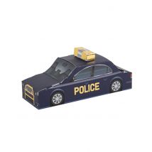 8 Polizeiautobehälter 15 x 5 x 5 cm - Thema: Berufe + Uniformen - Blau - Größe Einheitsgröße