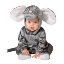 Kleine Maus Kostüm für Babies Grau - Thema: Tiere - Grau, Silber - Größe 73 cm