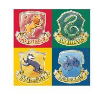 Harry Potter-Servietten Lizenzartikel 16 Stück rot-grün-gelb-blau 33x33cm - Thema: Lizenzen - Multicolore - Größe Einheitsgröße