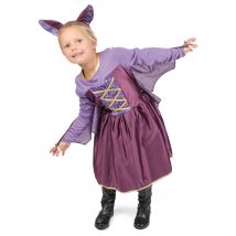 Fledermauskostüm für Mädchen Kinderkostüm lila - Thema: Gesamte Auswahl Halloween - Violett - Größe 134/140 (10-12 Jahre)