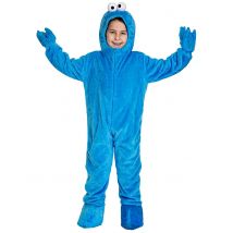Flauschiges Krümelmonster-Kinderkostüm Sesamstrasse blau 3-teilig - Thema: Filmstars + Promis - Blau - Größe 122/128 (7-8 Jahre)