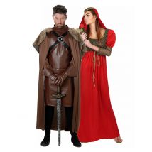 Paarkostüm Mittelalter Erwachsene - Thema: Mittelalter - Rot - Größe Einheitsgröße