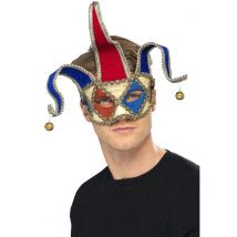 Máscara de bufón arlequín veneciano para adulto