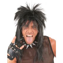 Peluca punk negra adulto