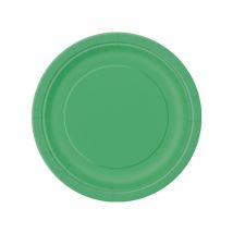 16 Platos grandes cartón verde esmeralda
