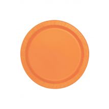 20 platos pequeños naranjas redondos cartón 18 cm