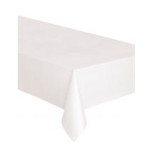 Mantel rectangular plástico blanco 137 x 274 cm