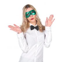 Antifaz metalizado verde adulto