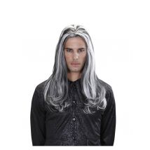 Peluca larga bicolor vampiro adulto Halloween