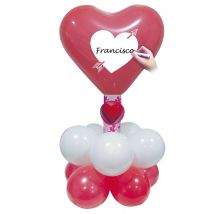 Kit globos corazones rojos y blancos personalizables