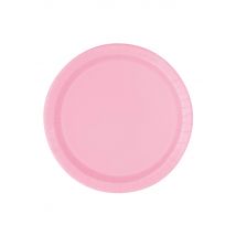 20 platillos de cartón rosa claro 19 cm