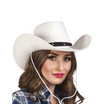 Sombrero de vaquero blanco adulto