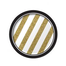 8 Platos pequeños cartón negro y dorado 18 cm
