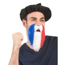 Barba hincha tricolor Francia adulto