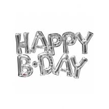 Globo aluminio Happy Birthday plateado 78 cm