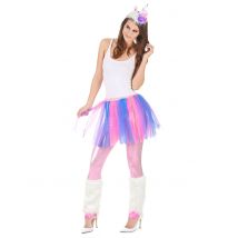 Disfraz de unicornio multicolor mujer
