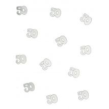Confetis de mesa 50años plateados