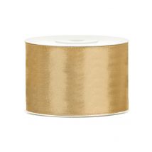 Cinta satinada dorada ocre 5 cm x 25 m