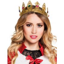 Corona de reina con gemas falsas adulto