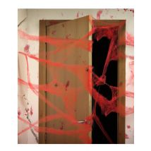 Decoración telaraña roja con arañas 20g Halloween
