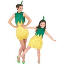 Disfraz de madre e hija con piña y frutas