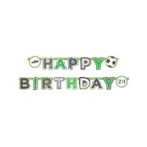 Guirlanda de papel Happy Birthday fútbol 2 m
