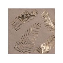 16 Servilletas de papel Kraft palmera dorada 33 x 33 cm
