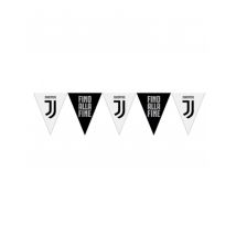 Guirlanda banderines de plástico Juventus negro y blanco