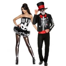 Disfraz de pareja esqueleto Halloween