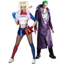Disfraz pareja de Joker y socio diabólico
