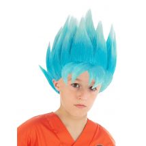 Peluca azul Goku Saiyajin Super Dragon Ball Z niño