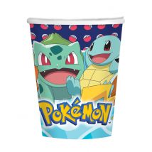 8 Vasos de cartón Pokemón 250 ml