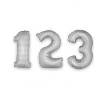 Globo aluminio gigante número plateado 1 m