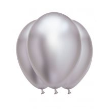 6 Globos de látex plateados satinados 31 x 39 cm