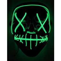 Máscara LED luz verde adulto