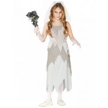 Disfraz de novia fantasma gris niña