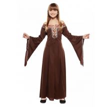 Disfraz vestido dama medieval marrón infantil