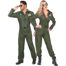 Disfraz de pareja de piloto de avión para adulto